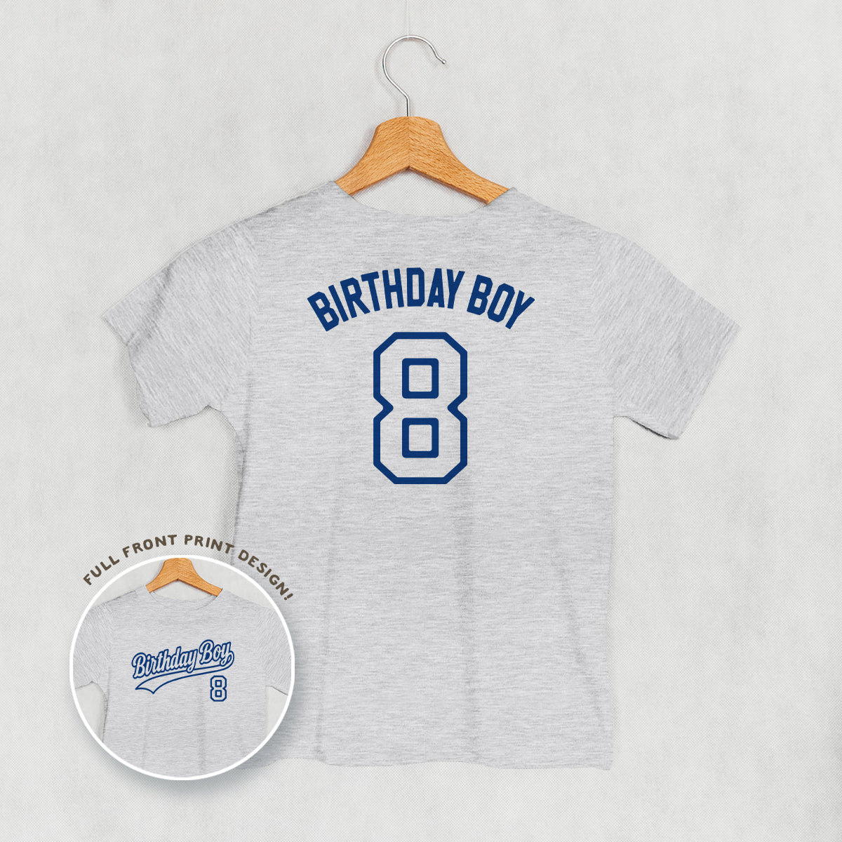 Birthday Boy Varsity #8 (Kids Back Print) Ivy + Cloth