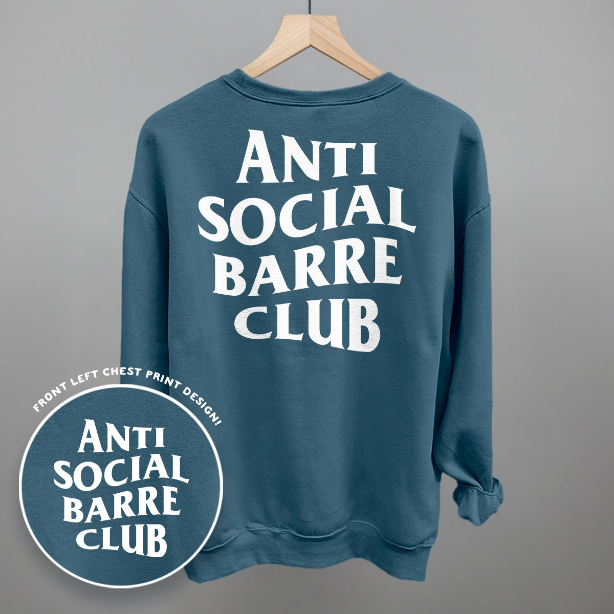 Anti Social Barre Club (White) (Back Print) Ivy + Cloth