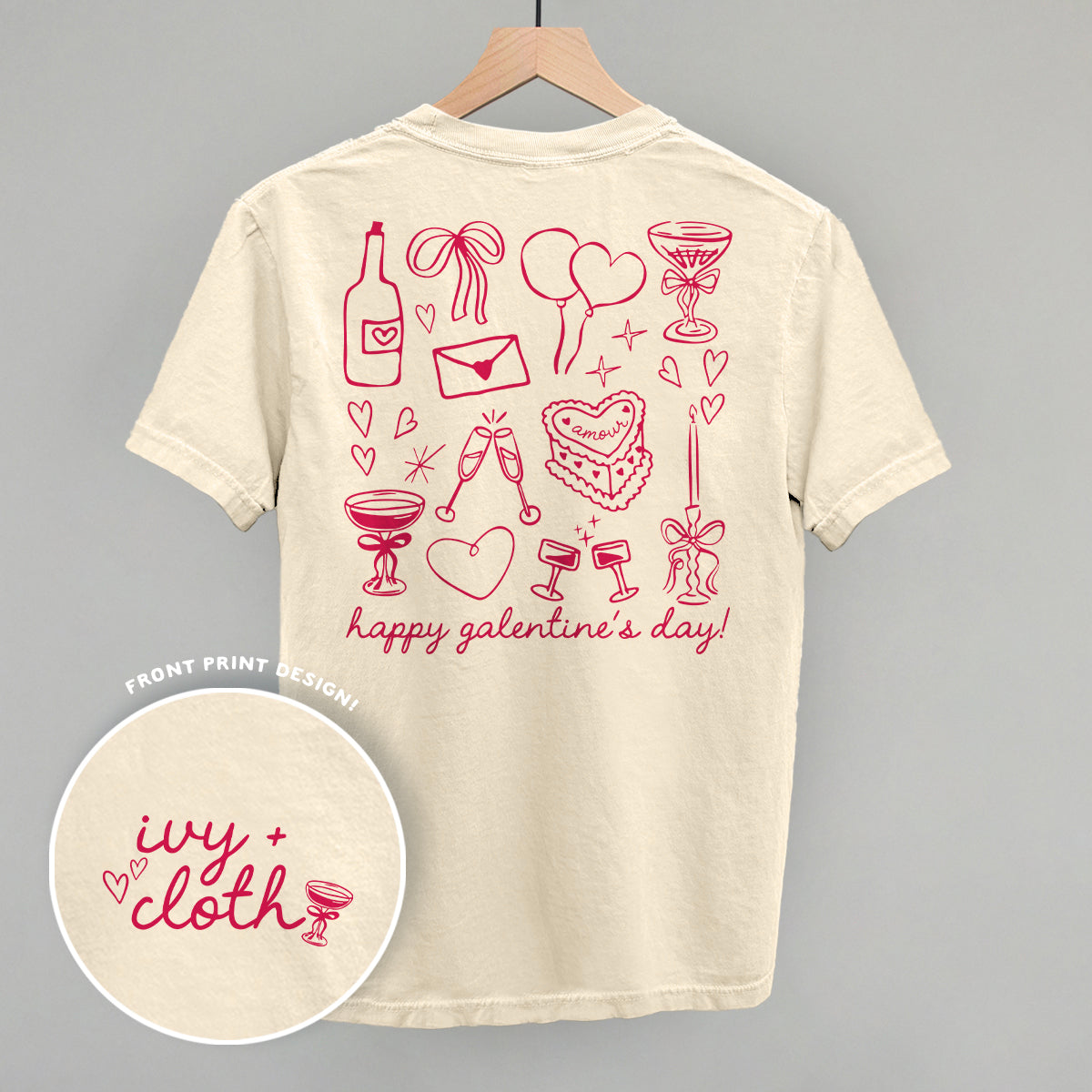 Galentine's Pink Doodles (Back Print) Ivy + Cloth