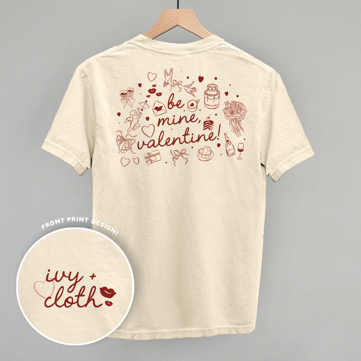 Be Mine, Valentine Doodles (Back Print) Ivy + Cloth