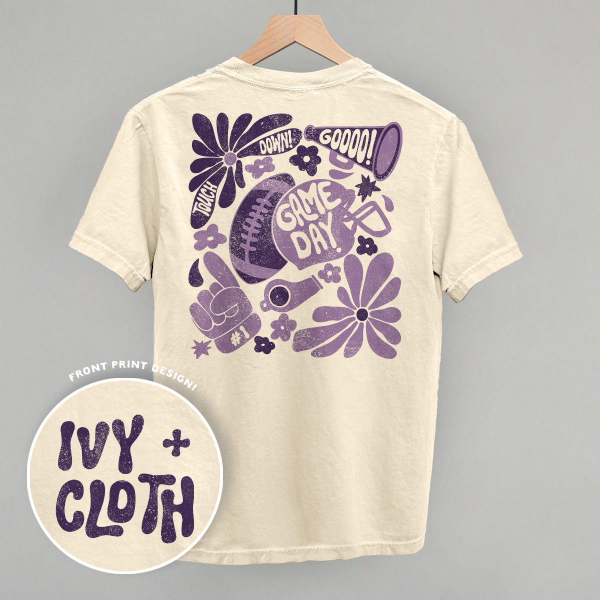 Floral Game Day Purple (Back Print) Ivy + Cloth