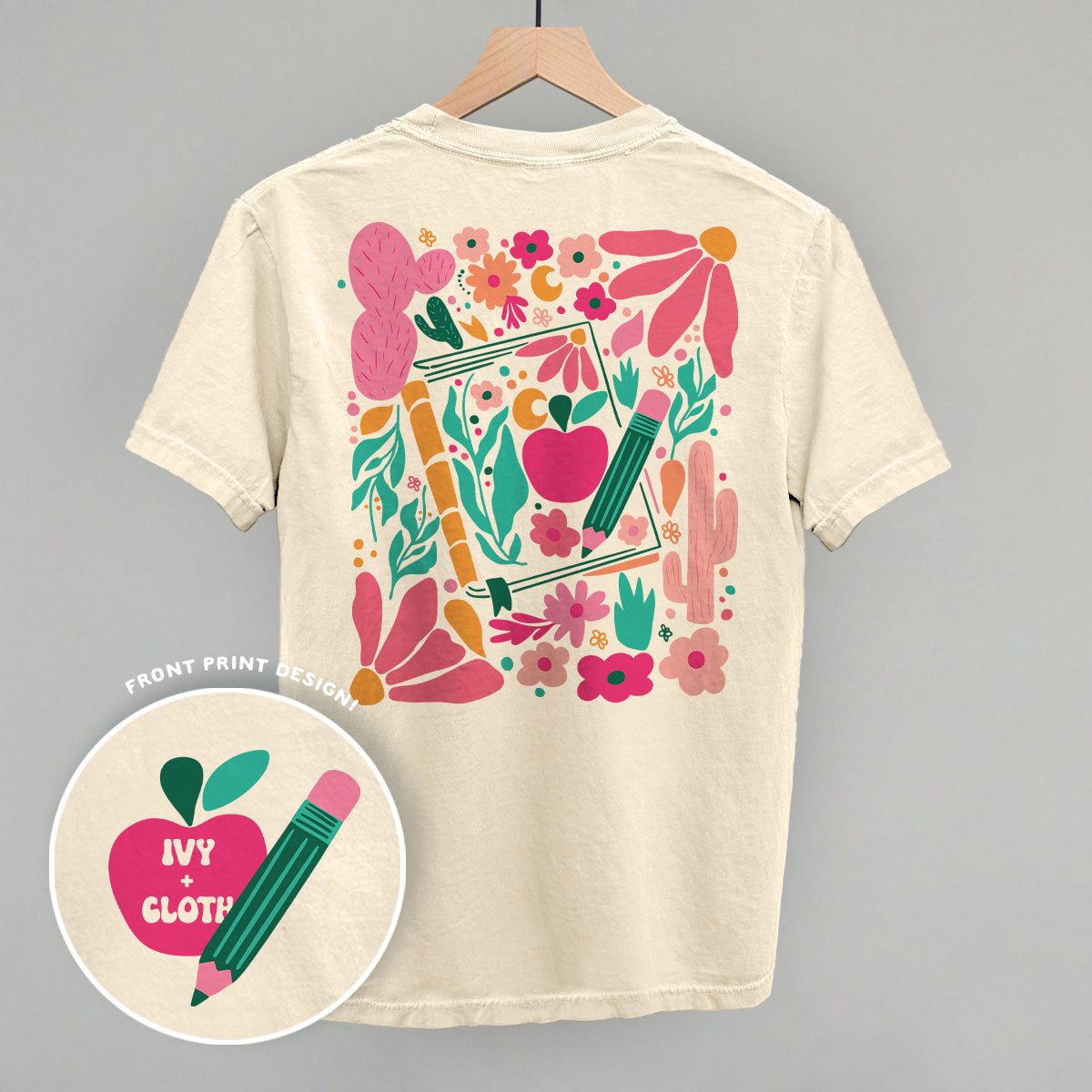 Abstract Floral Teacher Doodle (Back Print) Ivy + Cloth