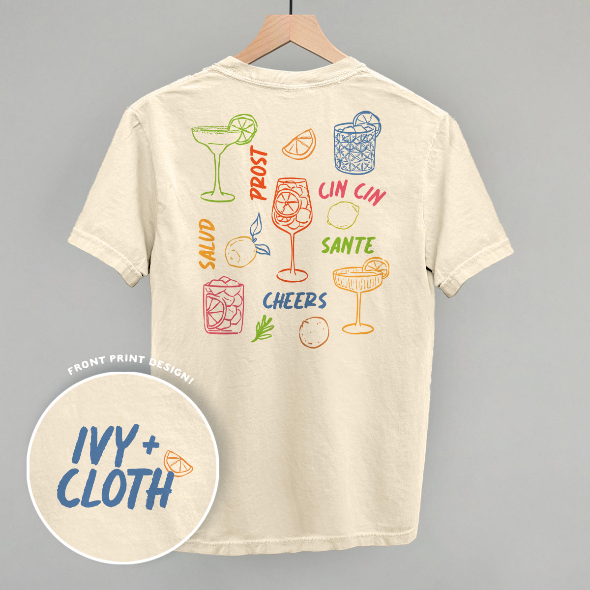 Cheers Cocktail Doodles (Back Print) Ivy + Cloth