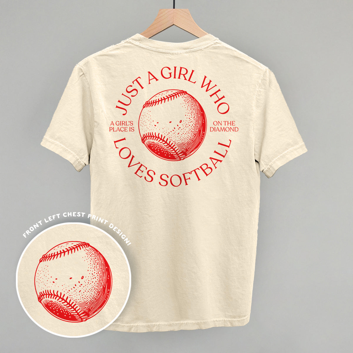 Just A Girl Who Loves Softball (Back Print) Ivy + Cloth