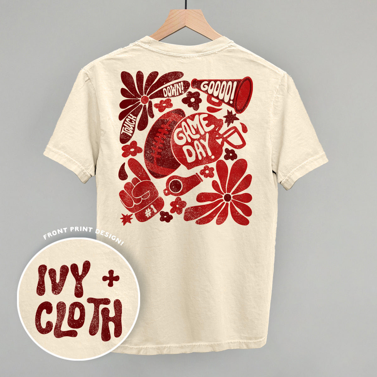 Floral Game Day Red (Back Print) Ivy + Cloth