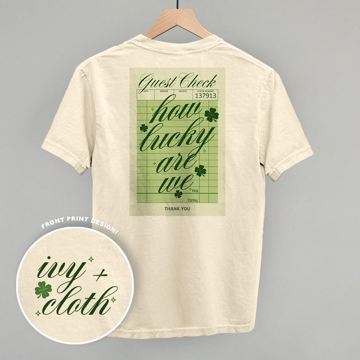 How Lucky Are We Guest Check (Back Print) Ivy + Cloth