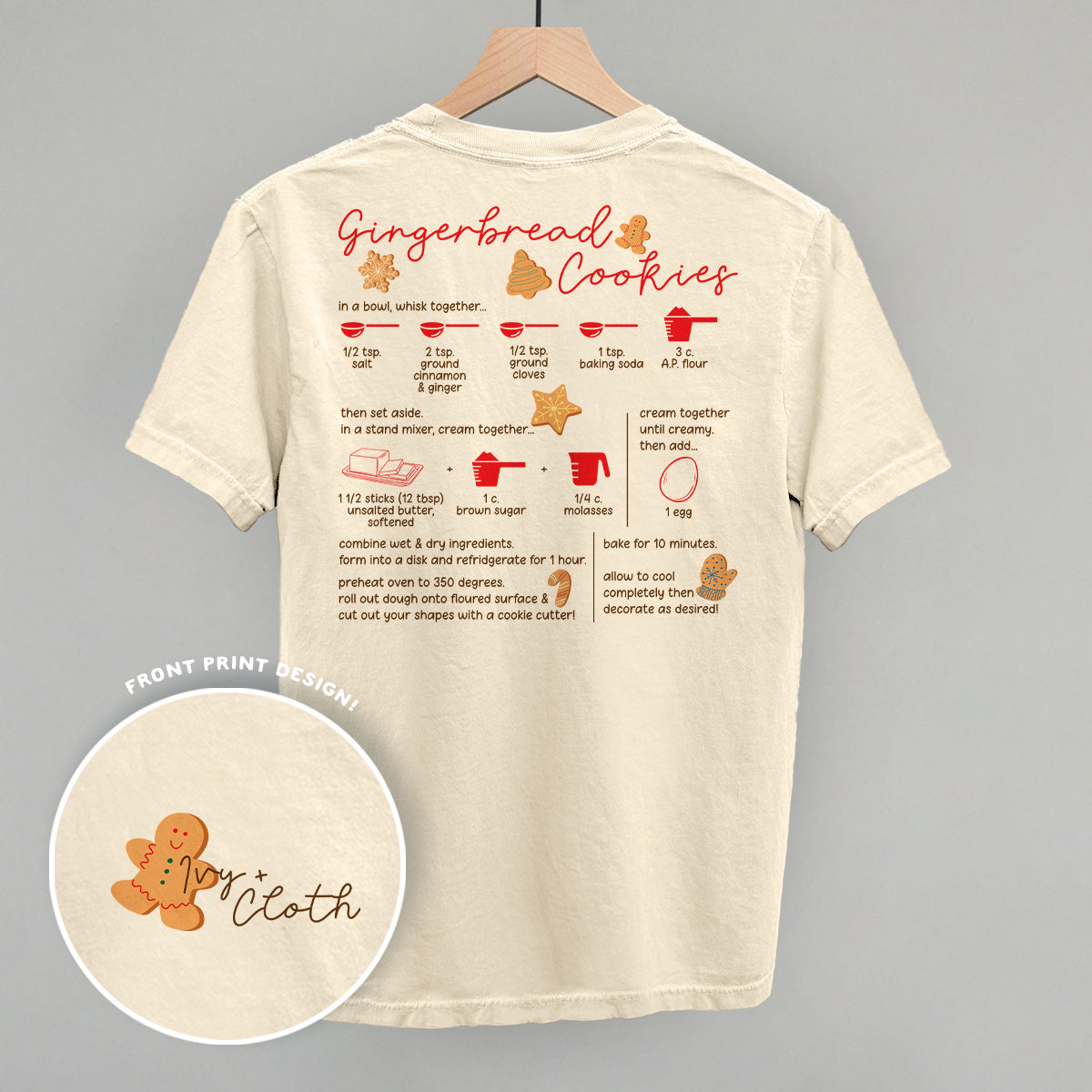 Gingerbread Cookie Recipe (Back Print) Ivy + Cloth