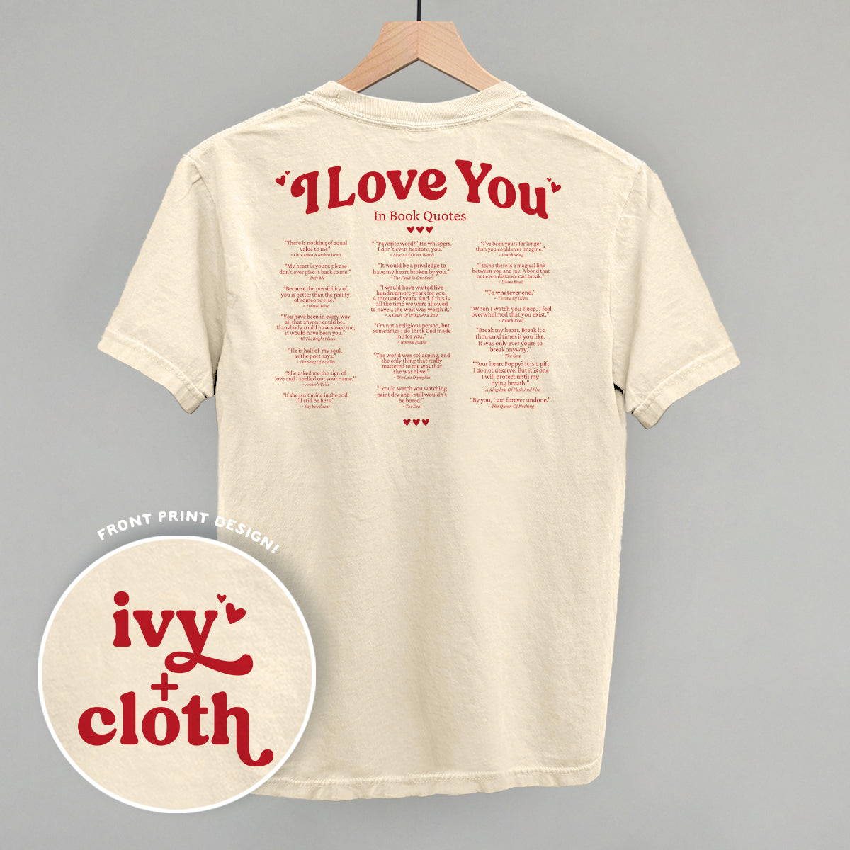 I Love You Book Quotes Back Print Ivy + Cloth