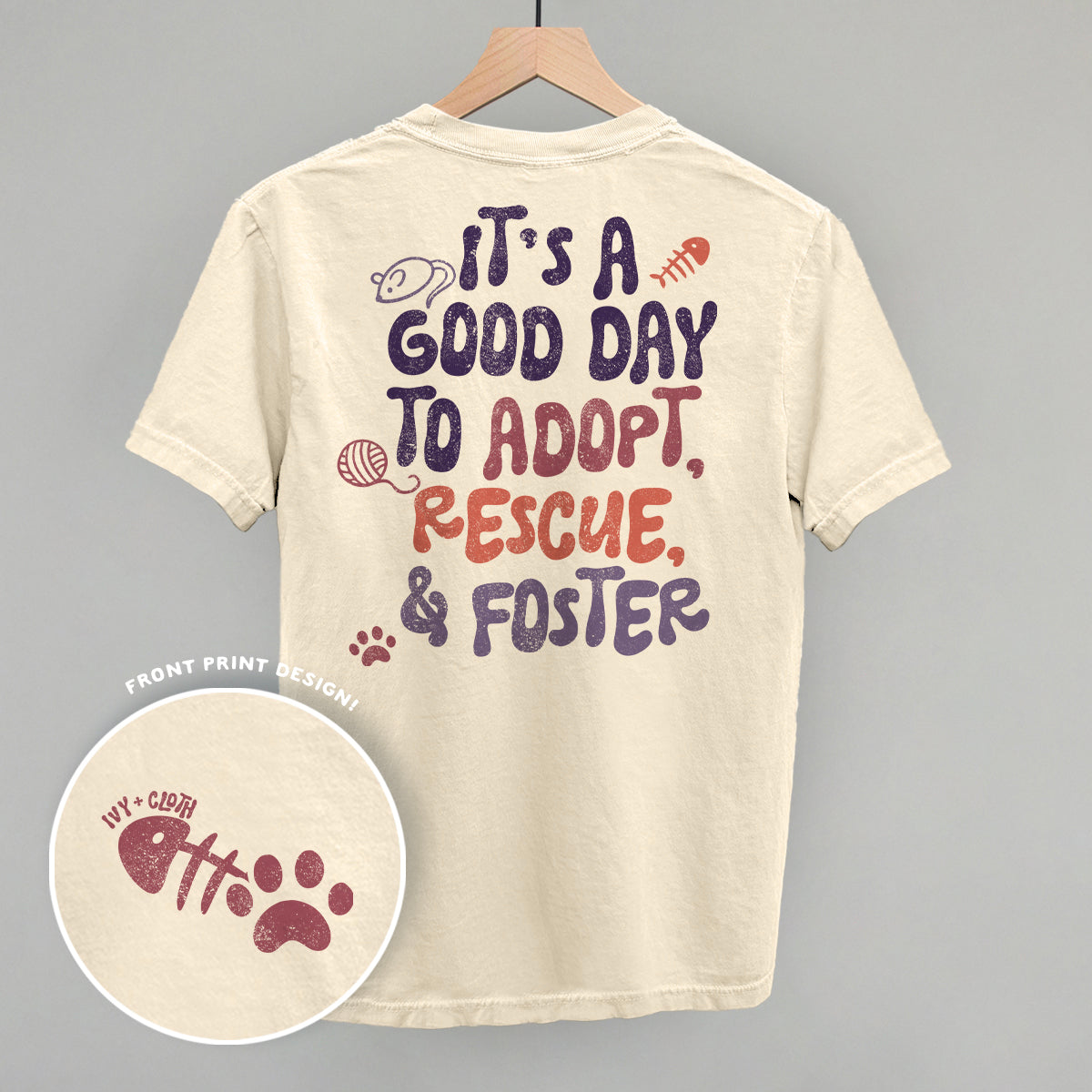 Adopt, Rescue, & Foster Cat (Back Print) Ivy + Cloth