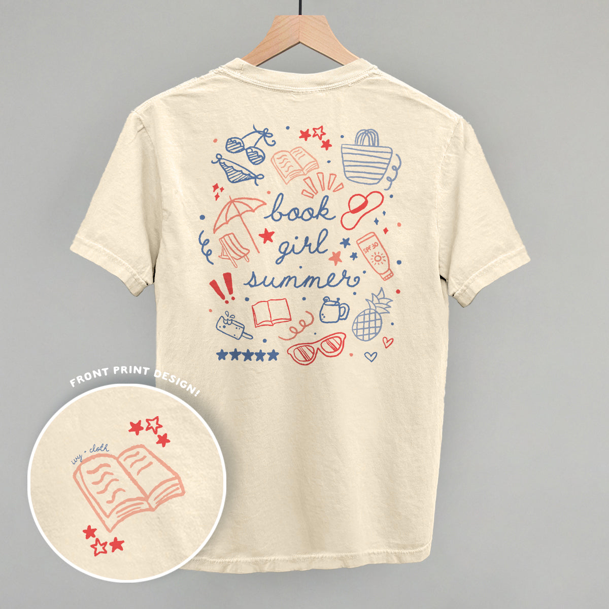Book Girl Summer Colorful (Back Print) Ivy + Cloth