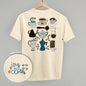 Blue & Brown Coffee Doodles (Back Print) Ivy + Cloth