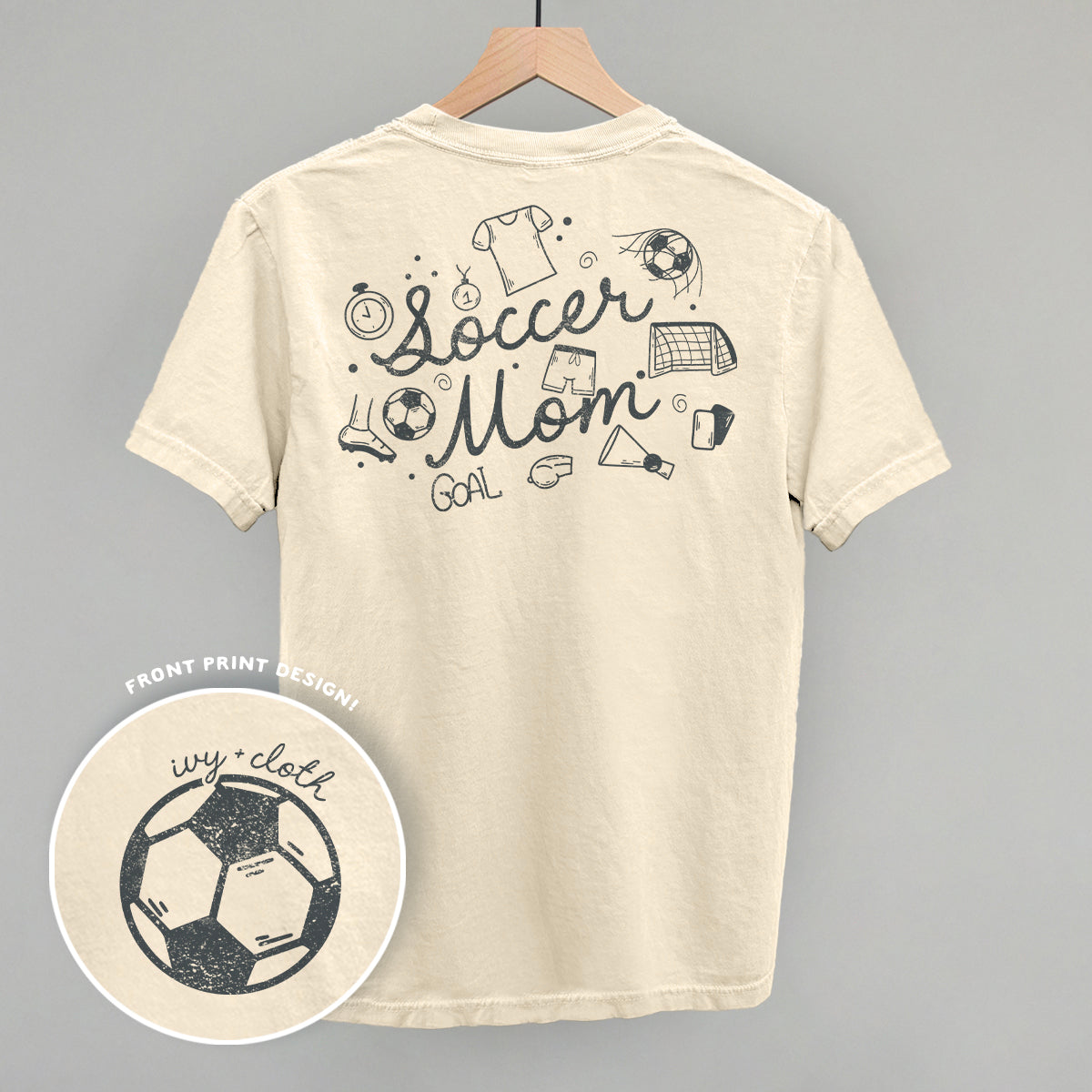 Soccer Mom (Script + Doodles) (Back Print) Ivy + Cloth