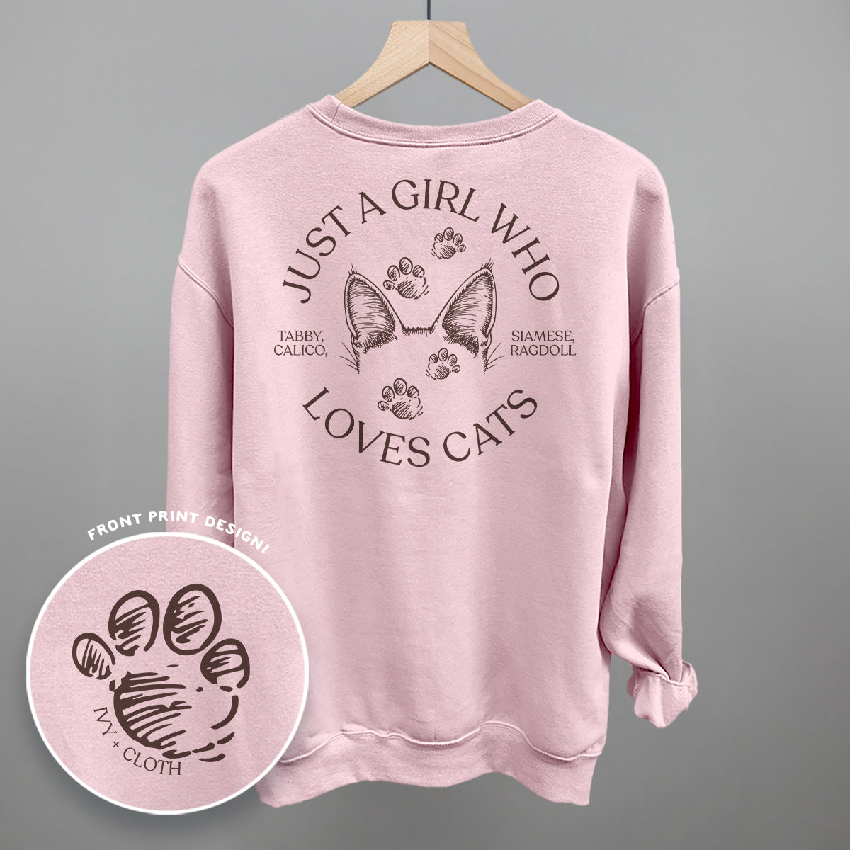 Just A Girl Who Loves Cats (Back Print) Ivy + Cloth