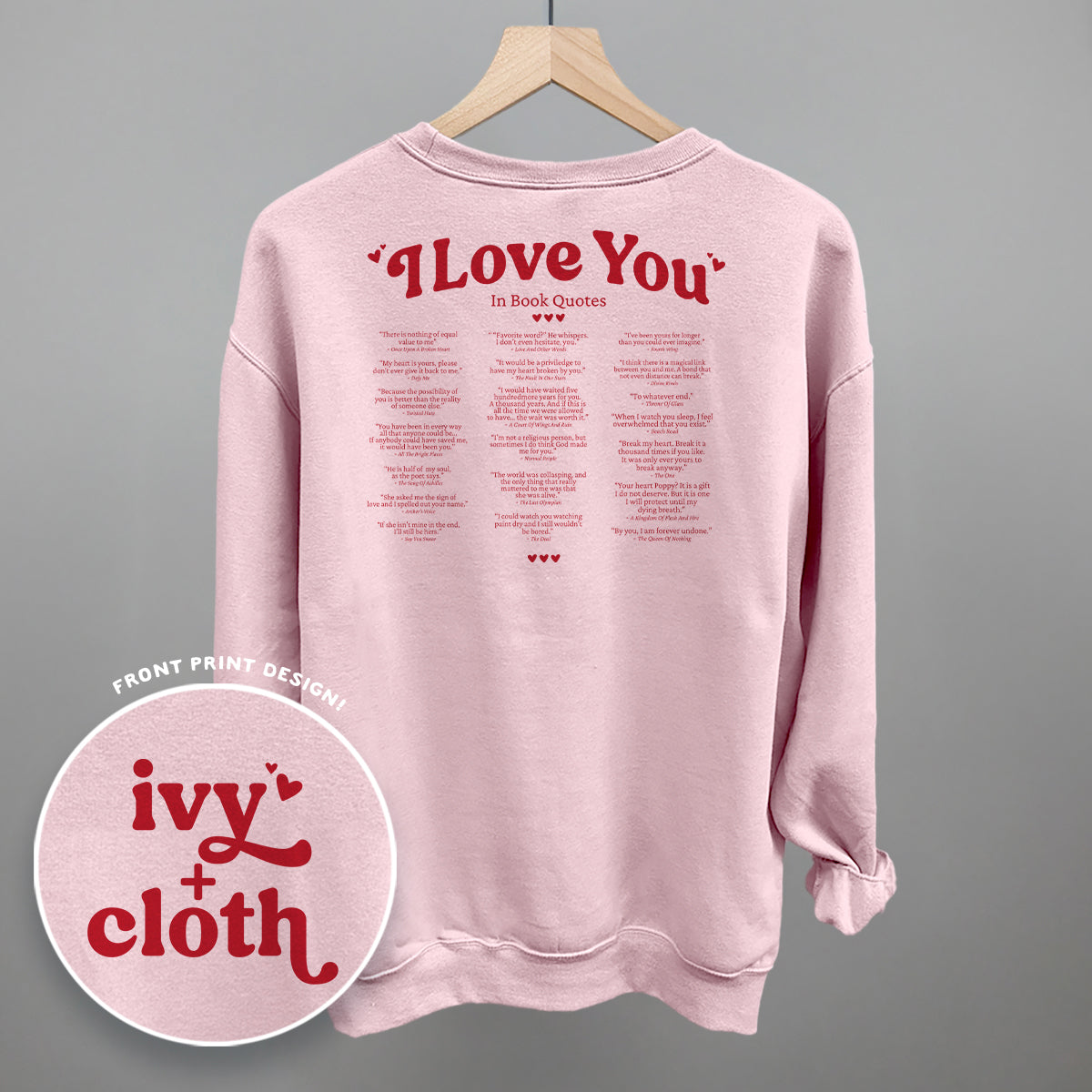 I Love You Book Quotes Back Print Ivy + Cloth