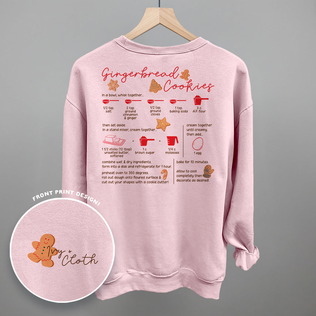 Gingerbread Cookie Recipe (Back Print) Ivy + Cloth