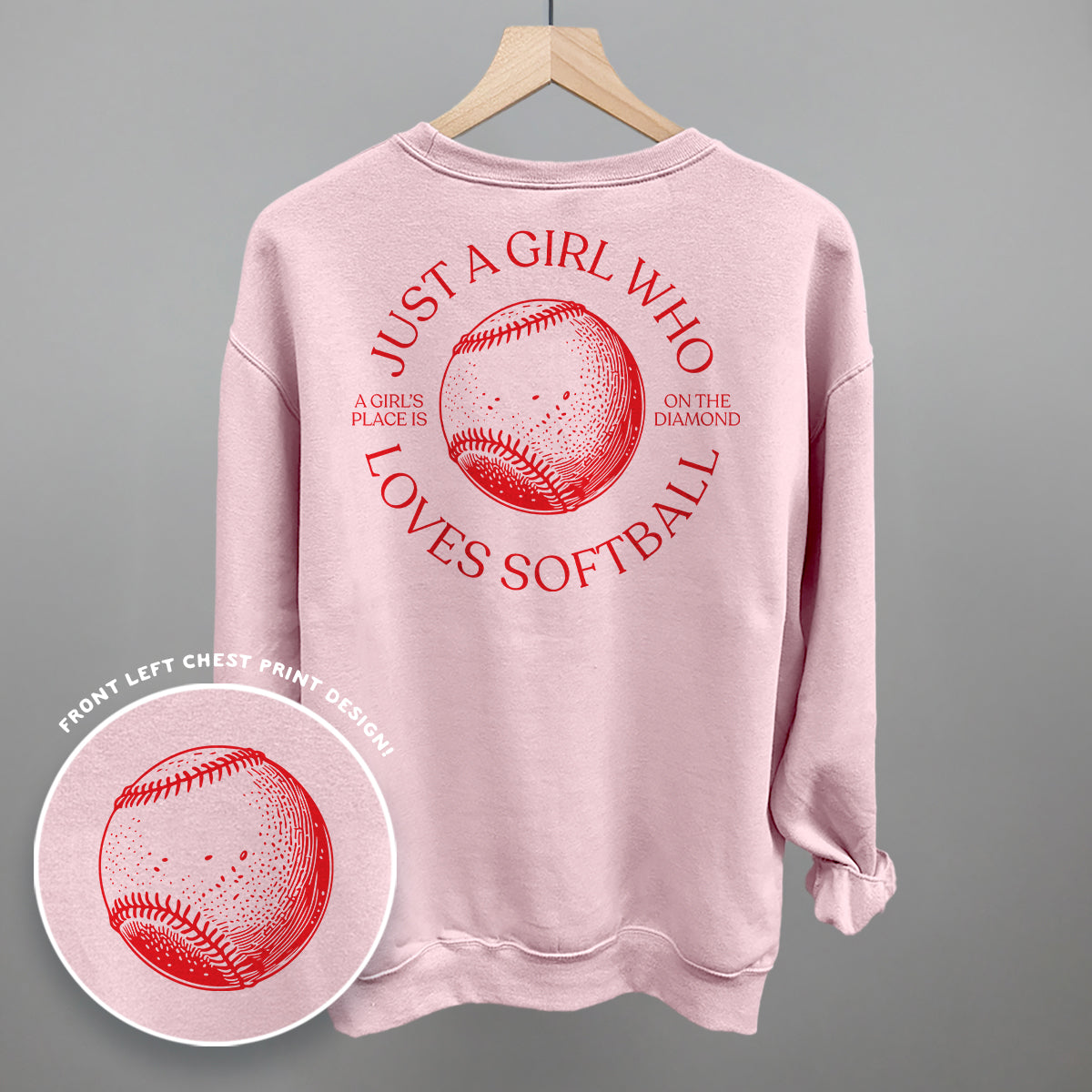 Just A Girl Who Loves Softball (Back Print) Ivy + Cloth