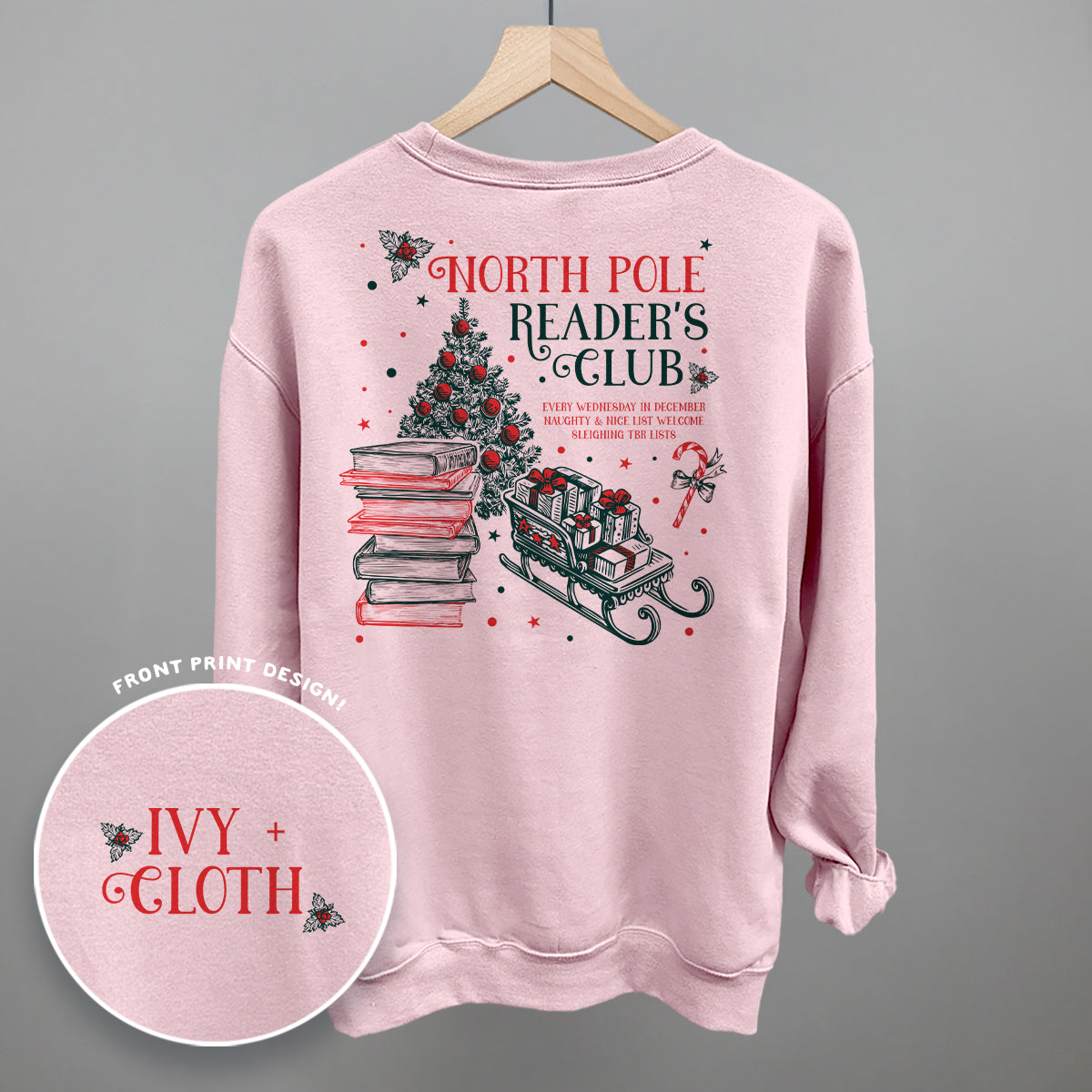 North Pole Reader's Club (Back Print) Ivy + Cloth