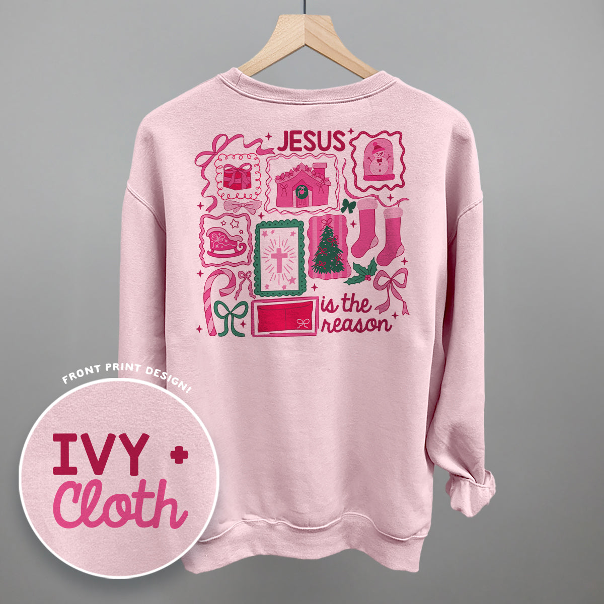 Jesus Is The Reason Pink Doodles (Back Print) Ivy + Cloth
