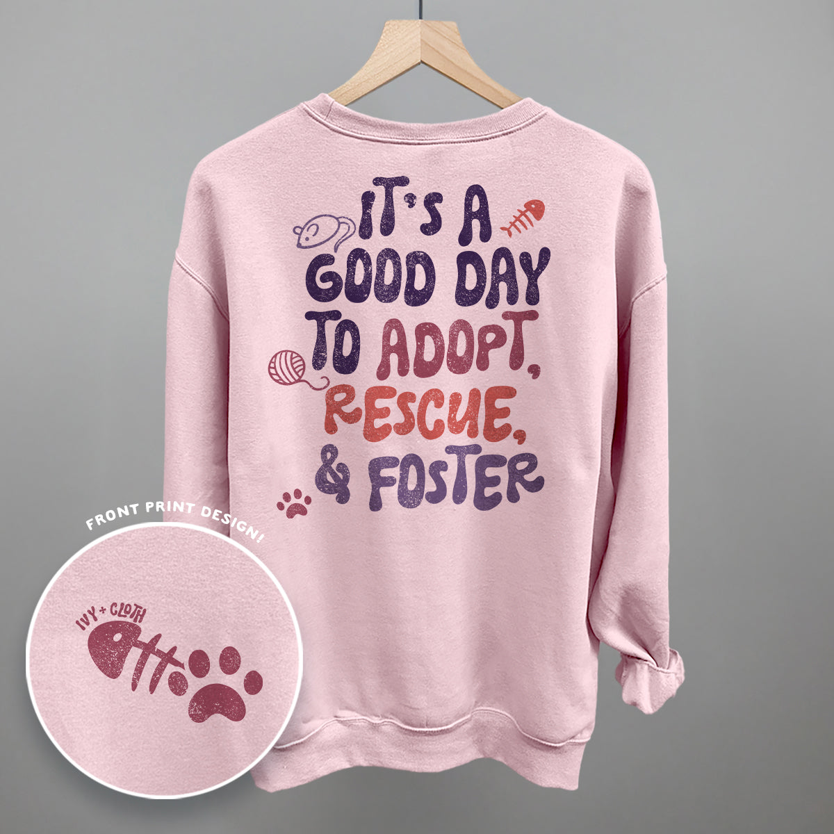 Adopt, Rescue, & Foster Cat (Back Print) Ivy + Cloth