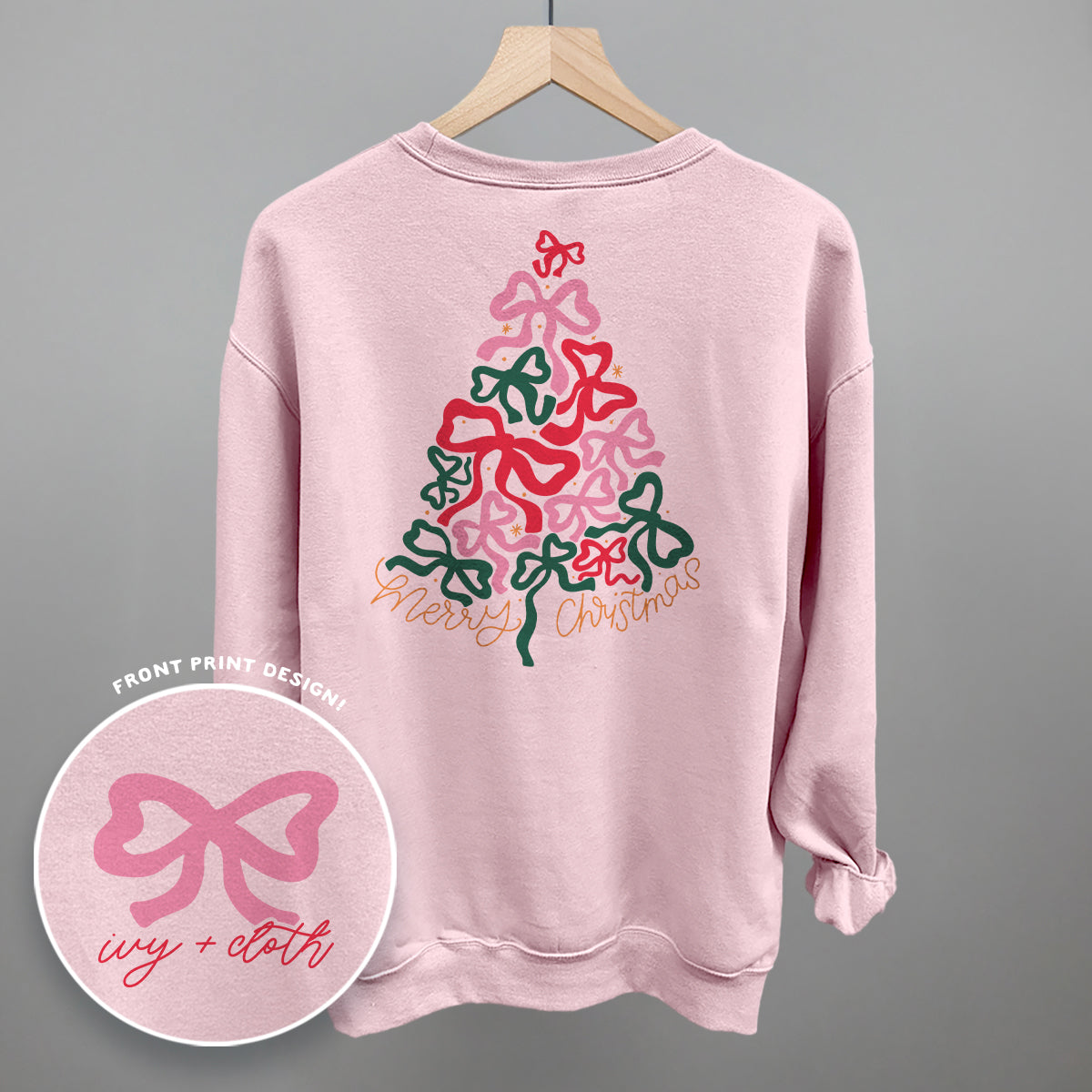 Merry Christmas Bow Tree (Back Print) Ivy + Cloth