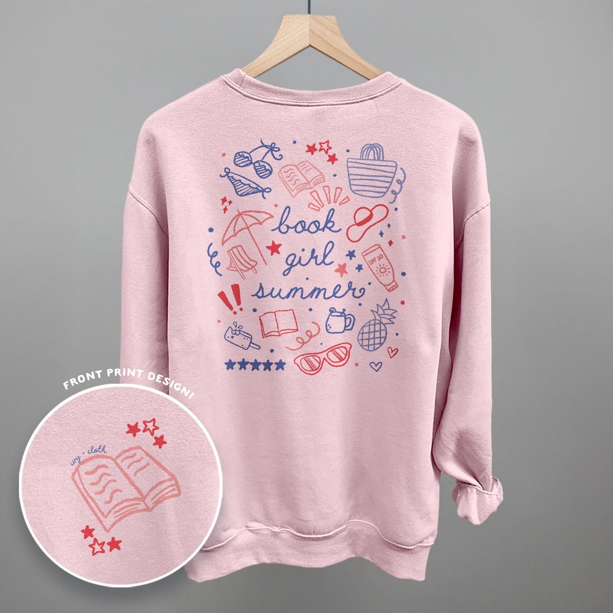 Book Girl Summer Colorful (Back Print) Ivy + Cloth