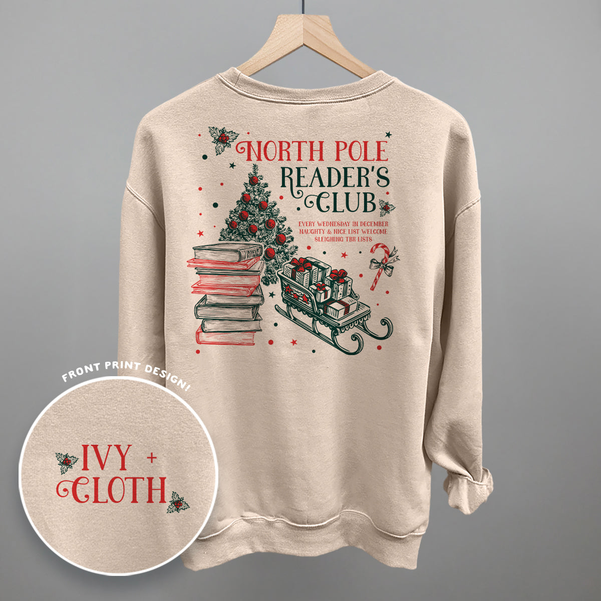 North Pole Reader's Club (Back Print) Ivy + Cloth