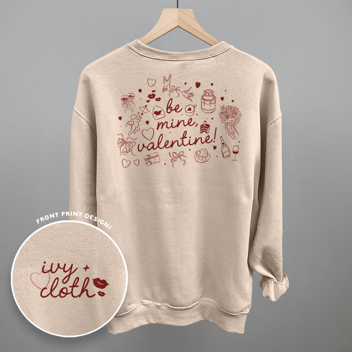 Be Mine, Valentine Doodles (Back Print) Ivy + Cloth