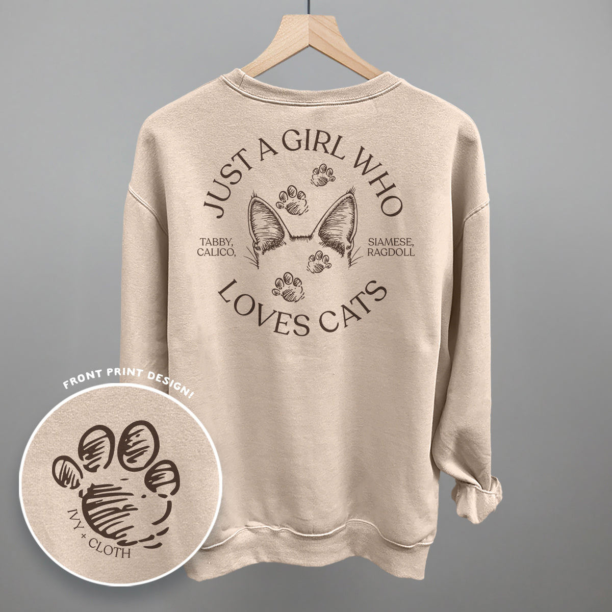 Just A Girl Who Loves Cats (Back Print) Ivy + Cloth