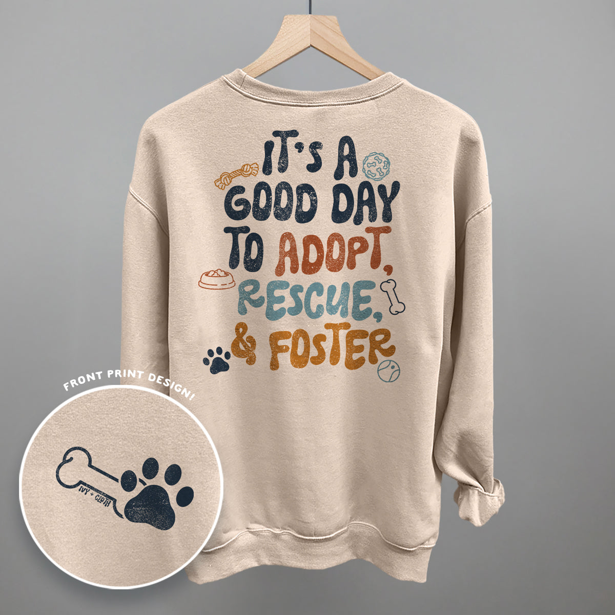 Adopt, Rescue, & Foster (Back Print) Ivy + Cloth