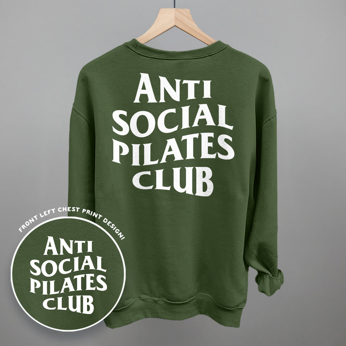 Anti Social Pilates Club (White) (Back Print) Ivy + Cloth