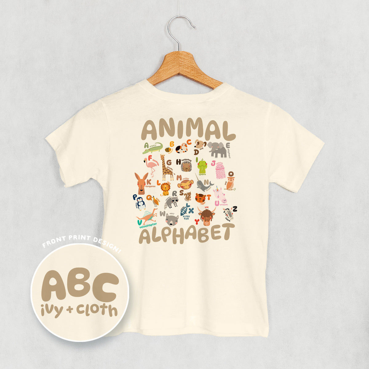 ABC Animals (Kids Back Print) Ivy + Cloth