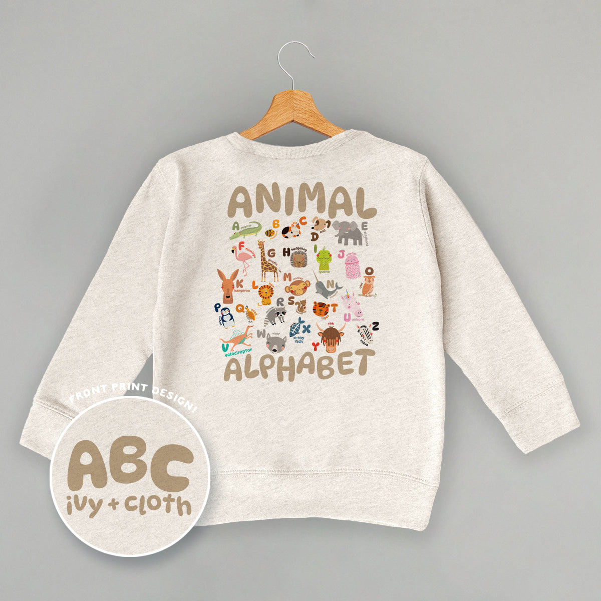 ABC Animals (Kids Back Print) Ivy + Cloth