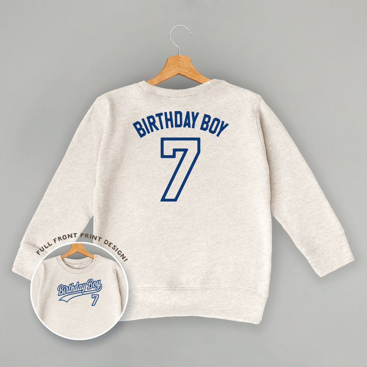 Birthday Boy Varsity #7 (Kids Back Print) Ivy + Cloth