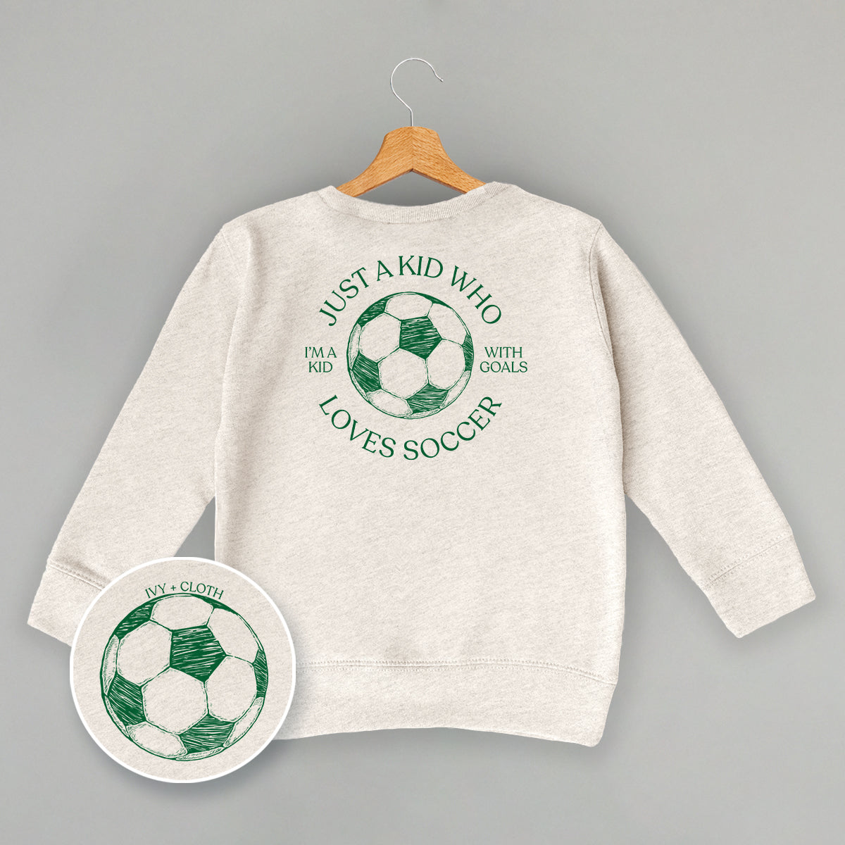 Just A Kid Who Loves Soccer (Kids Back Print) Ivy + Cloth