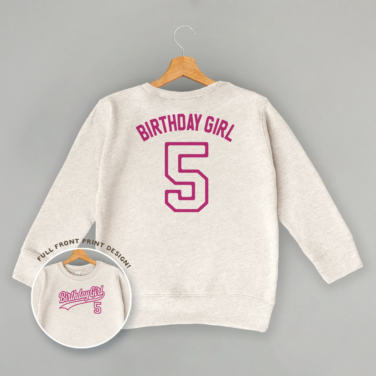 Birthday Girl Varsity #5 (Kids Back Print) Ivy + Cloth