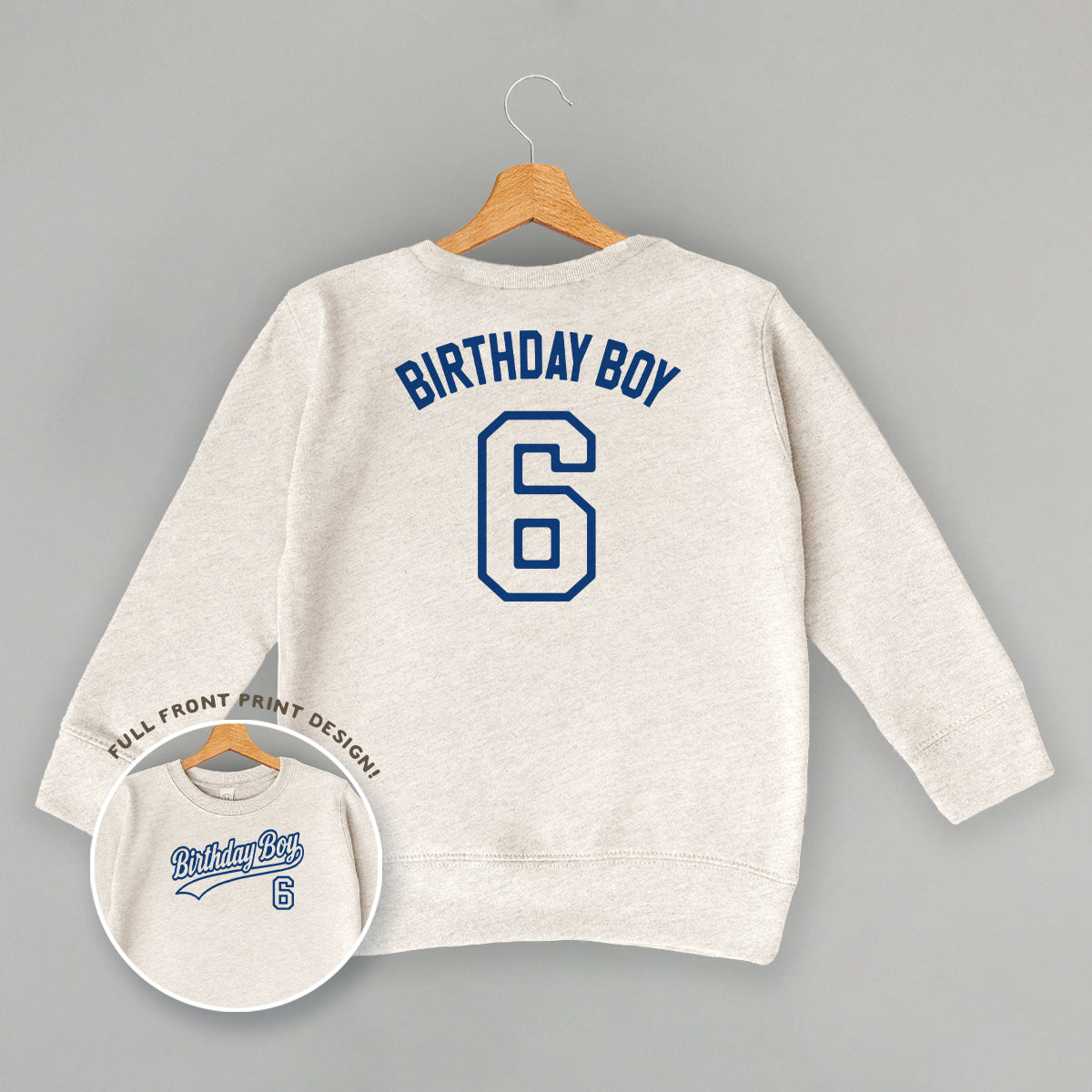 Birthday Boy Varsity #6 (Kids Back Print) Ivy + Cloth