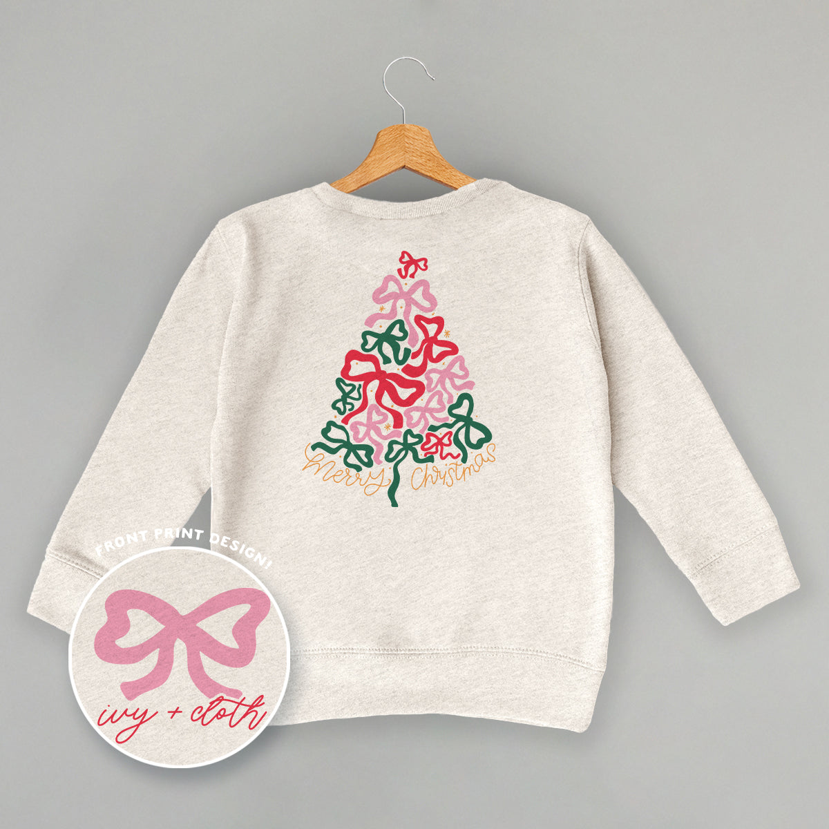 Merry Christmas Bow Tree (Kids Back Print) Ivy + Cloth