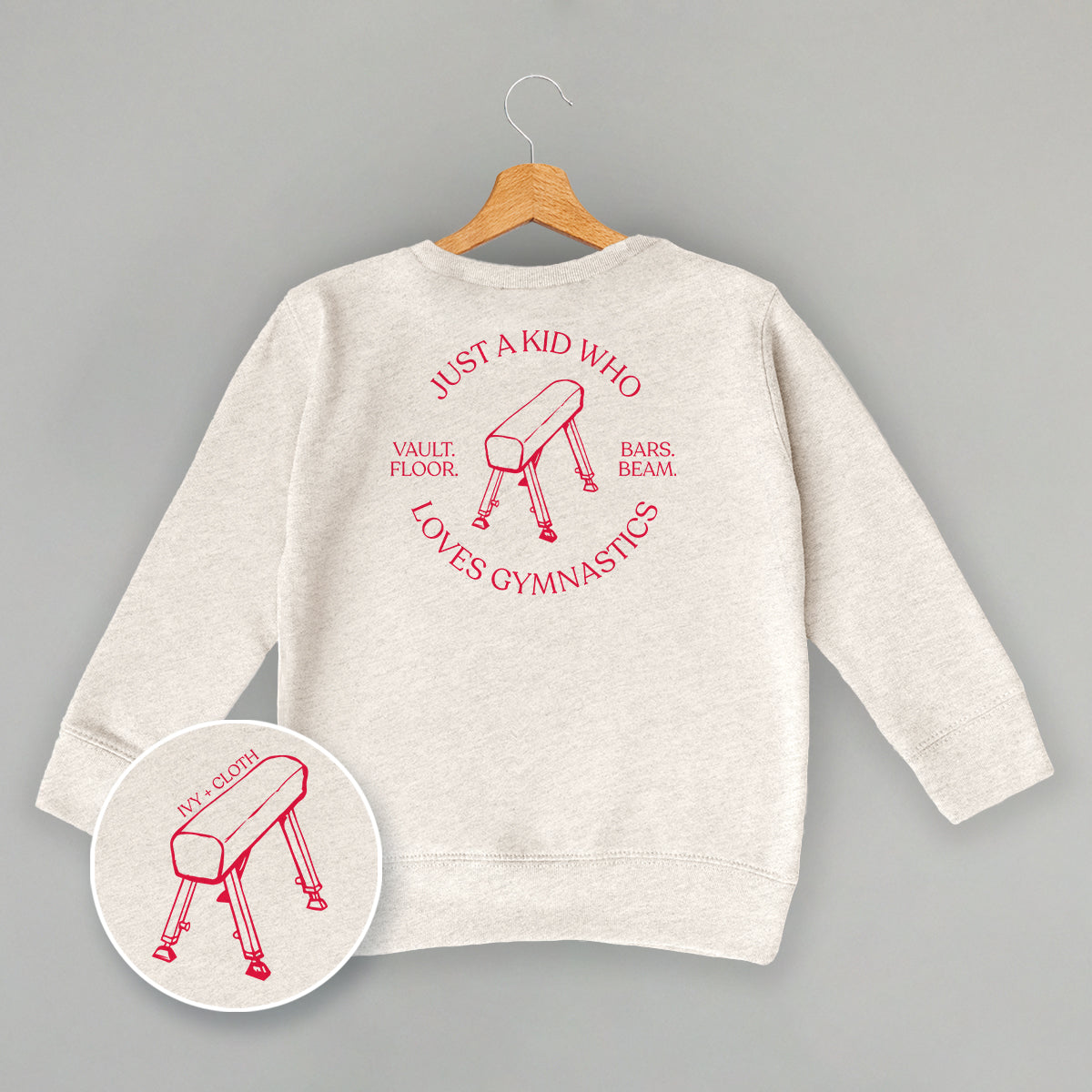 Just A Kid Who Loves Gymnastics (Kids Back Print) Ivy + Cloth