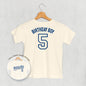 Birthday Boy Varsity #5 (Kids Back Print) Ivy + Cloth