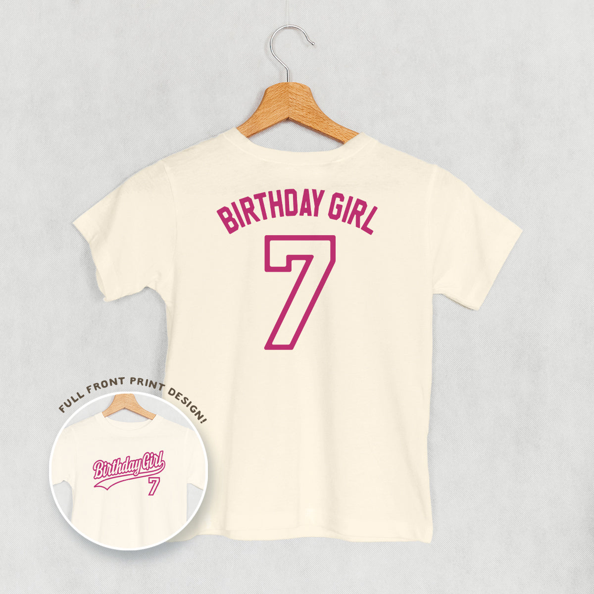 Birthday Girl Varsity #7 (Kids Back Print) Ivy + Cloth