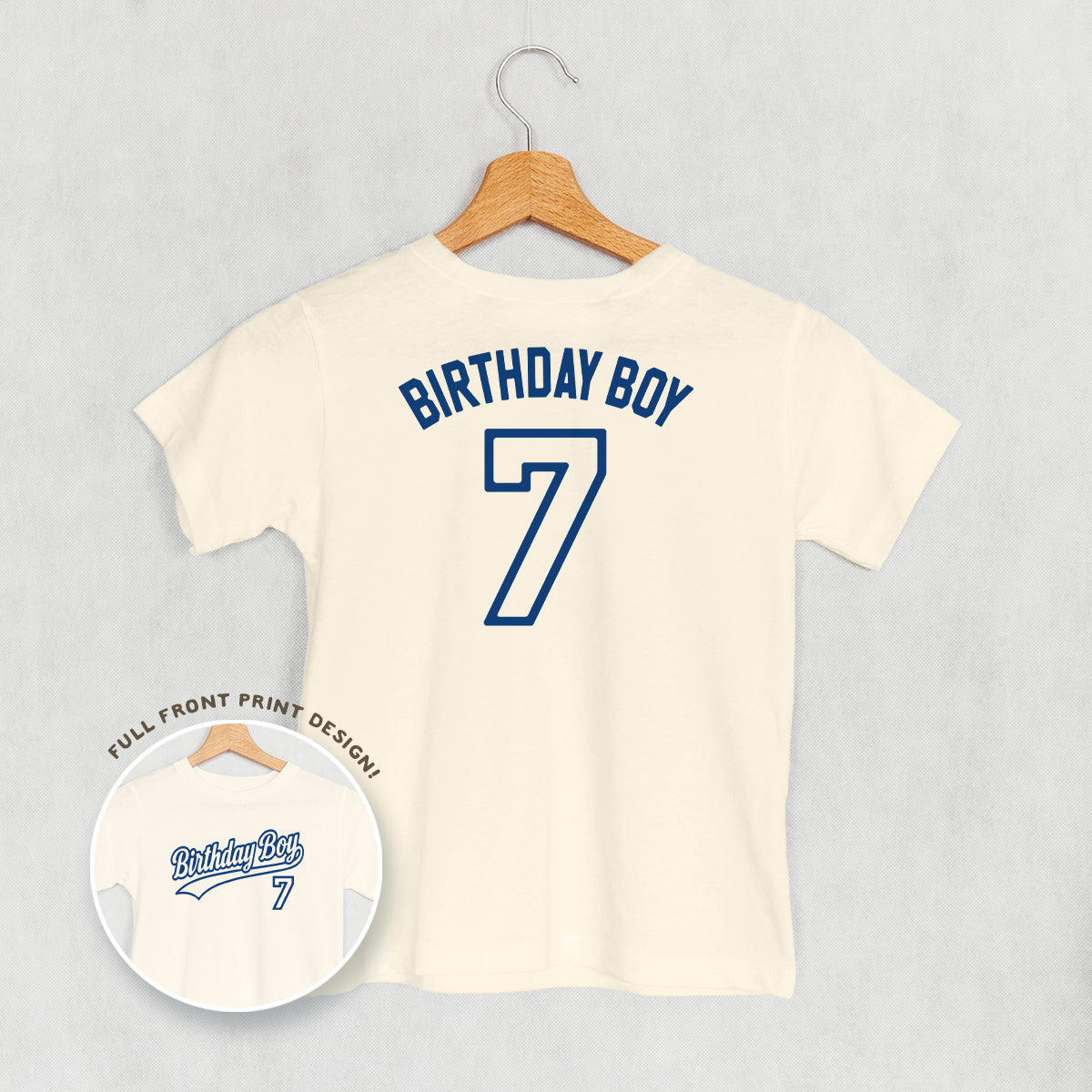Birthday Boy Varsity #7 (Kids Back Print) Ivy + Cloth
