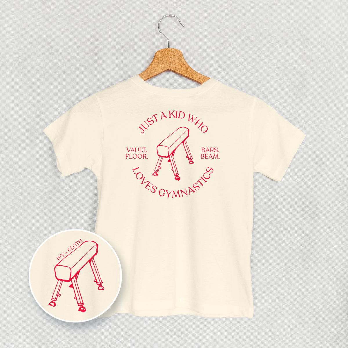 Just A Kid Who Loves Gymnastics (Kids Back Print) Ivy + Cloth