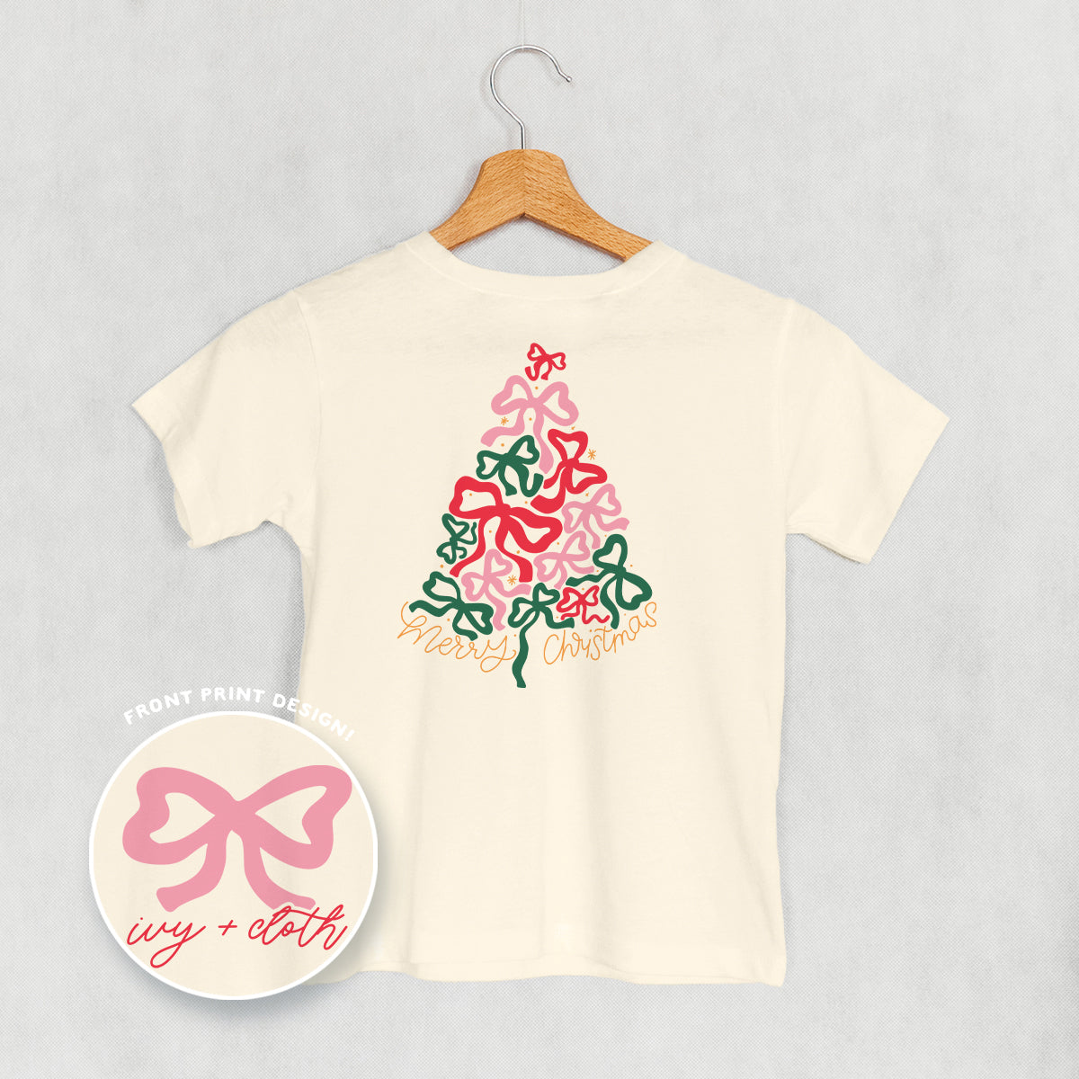 Merry Christmas Bow Tree (Kids Back Print) Ivy + Cloth