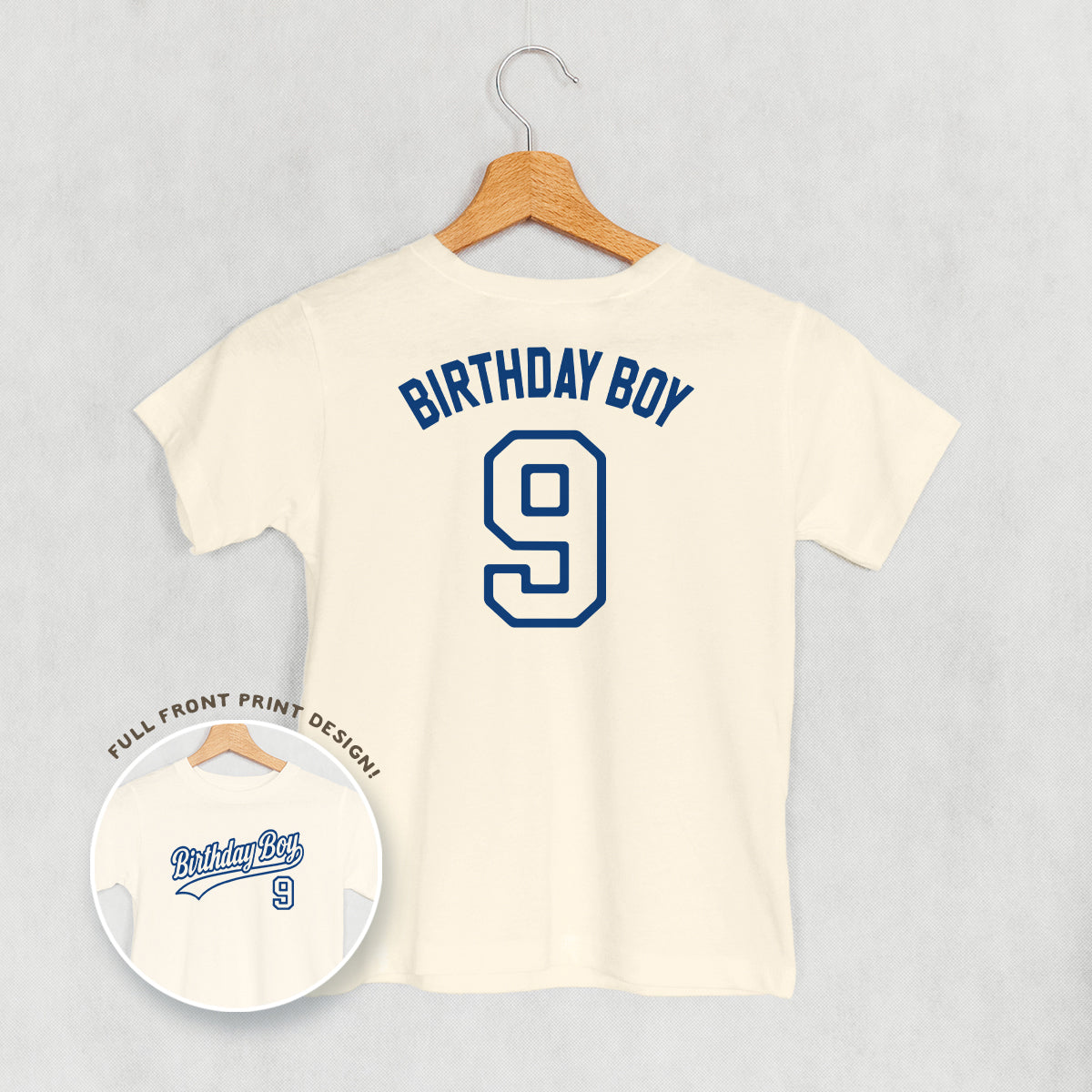 Birthday Boy Varsity #9 (Kids Back Print) Ivy + Cloth