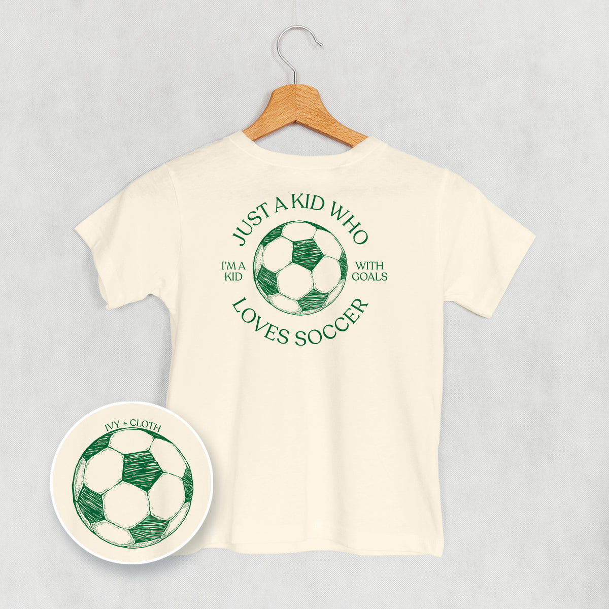 Just A Kid Who Loves Soccer (Kids Back Print) Ivy + Cloth