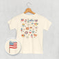 Patriotic Retro Doodles (Kids Back Print) Ivy + Cloth