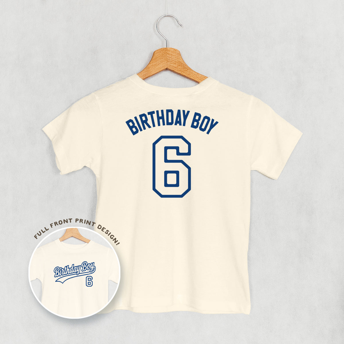 Birthday Boy Varsity #6 (Kids Back Print) Ivy + Cloth
