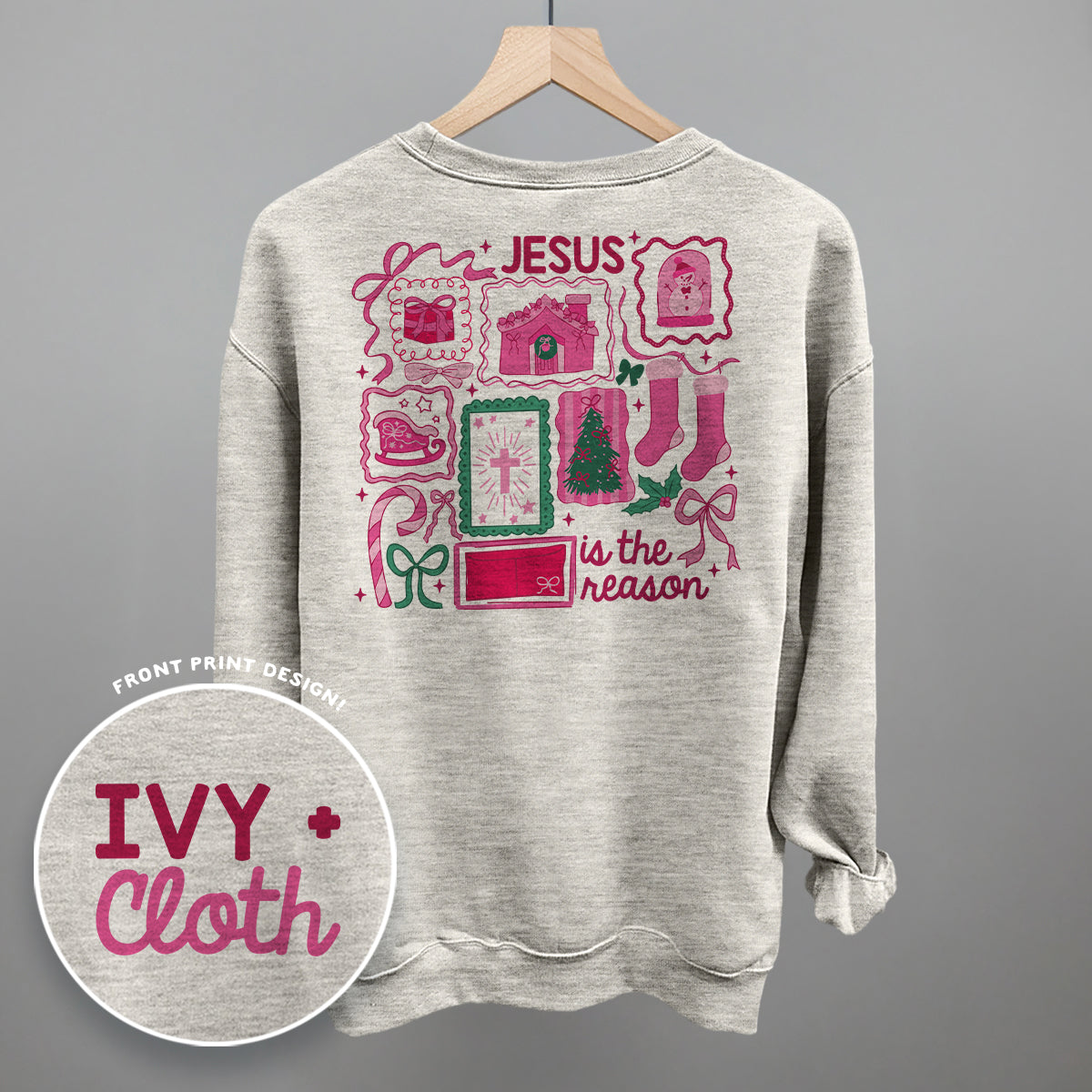 Jesus Is The Reason Pink Doodles (Back Print) Ivy + Cloth