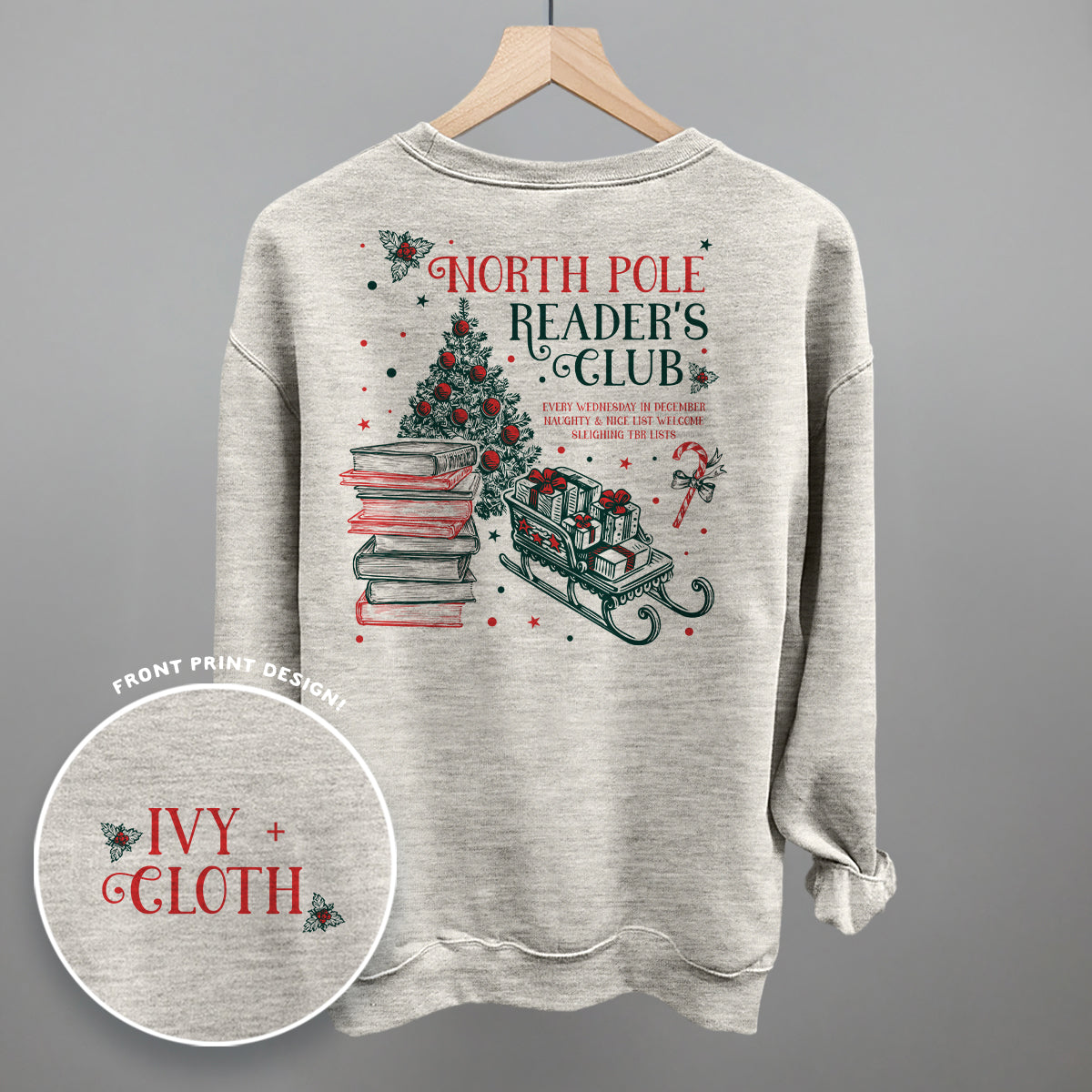 North Pole Reader's Club (Back Print) Ivy + Cloth