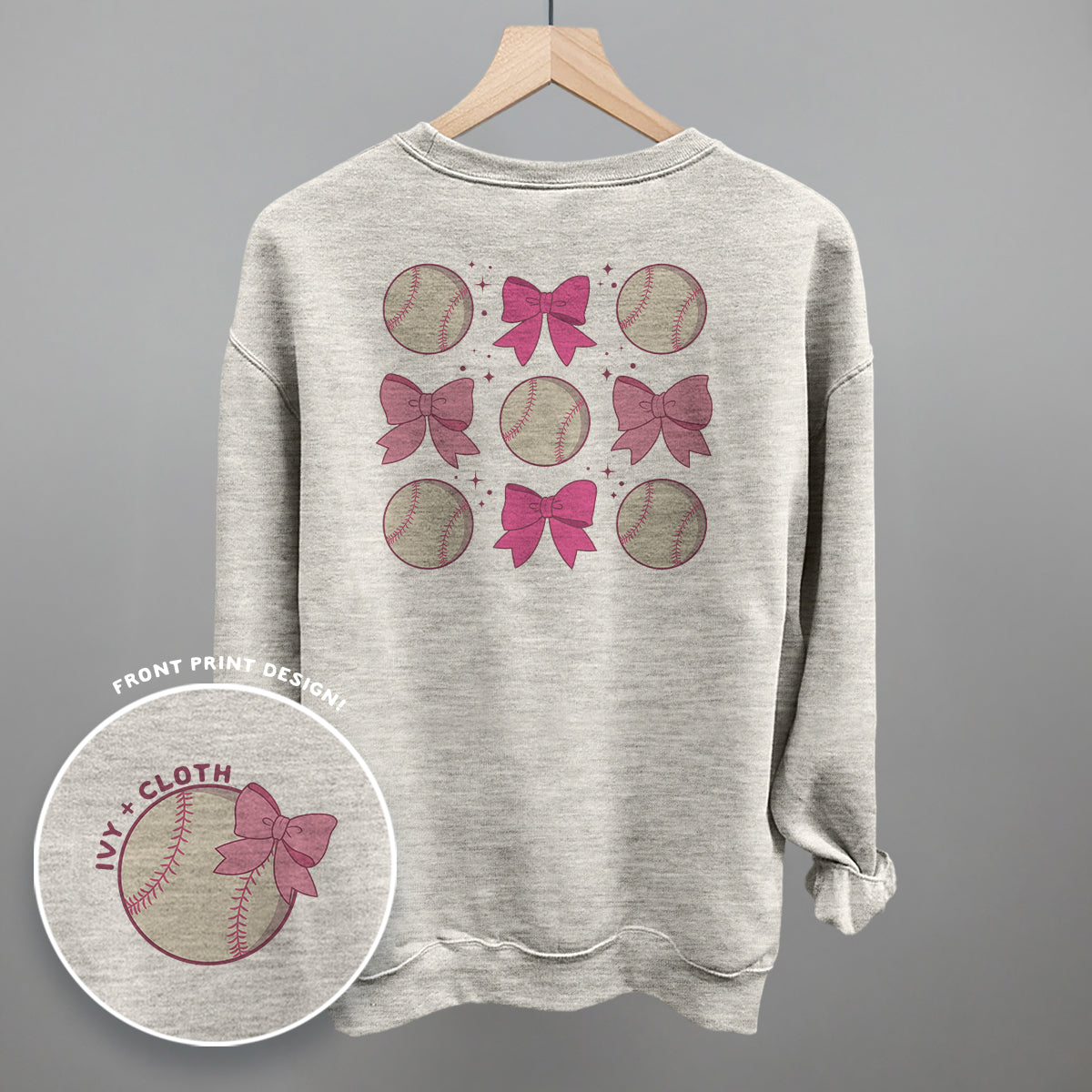 Baseball and Bows (Back Print) Ivy + Cloth